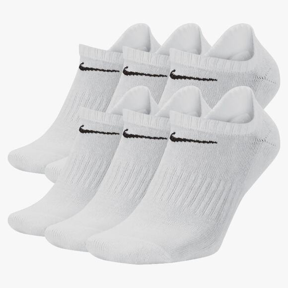 NWT Nike Unisex Everyday Cushioned Training No-Show Socks (6 Pairs) White, Small - Picture 1 of 4